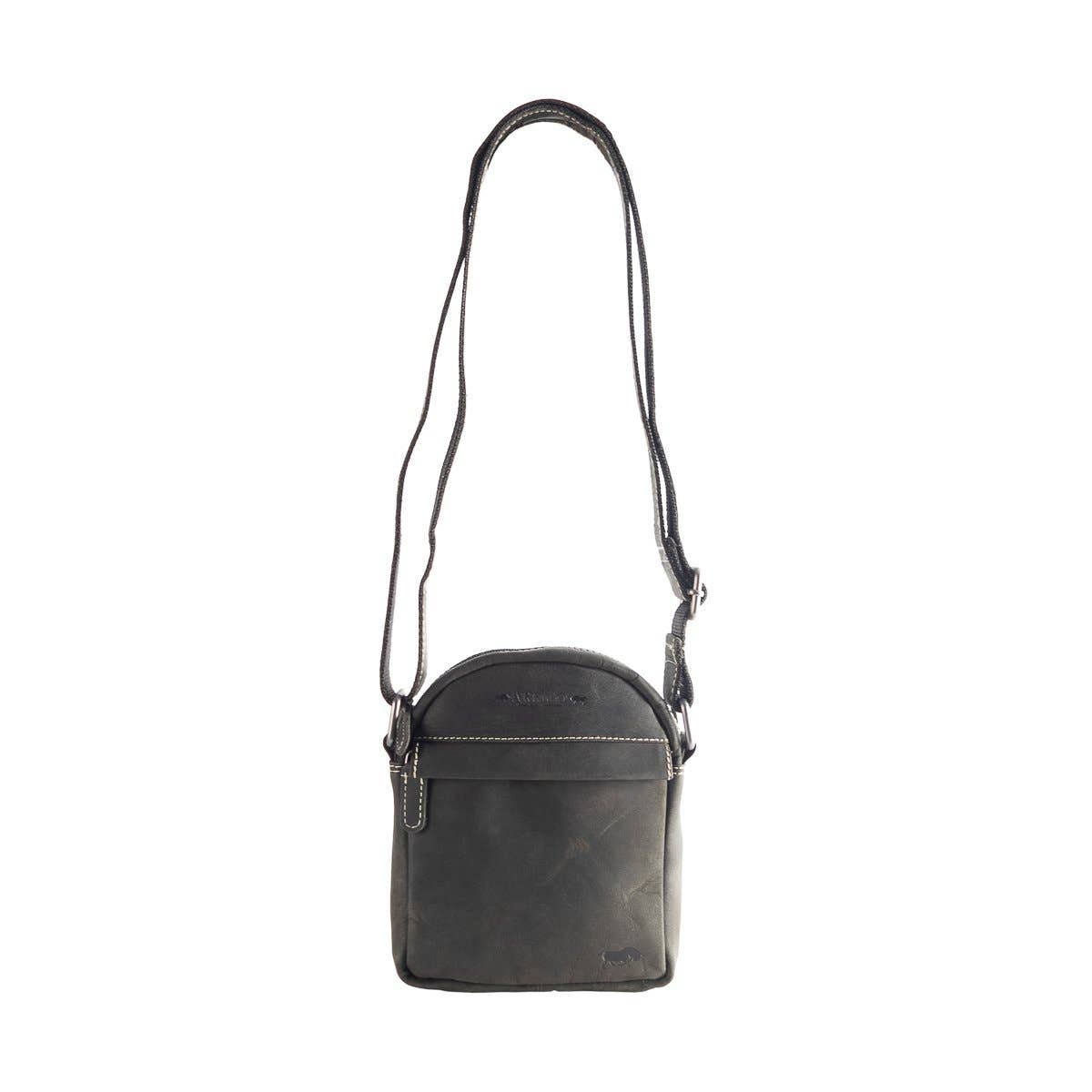 Arrigo Shoulder & Crossbody Bag - Buffalo Leather - Sort