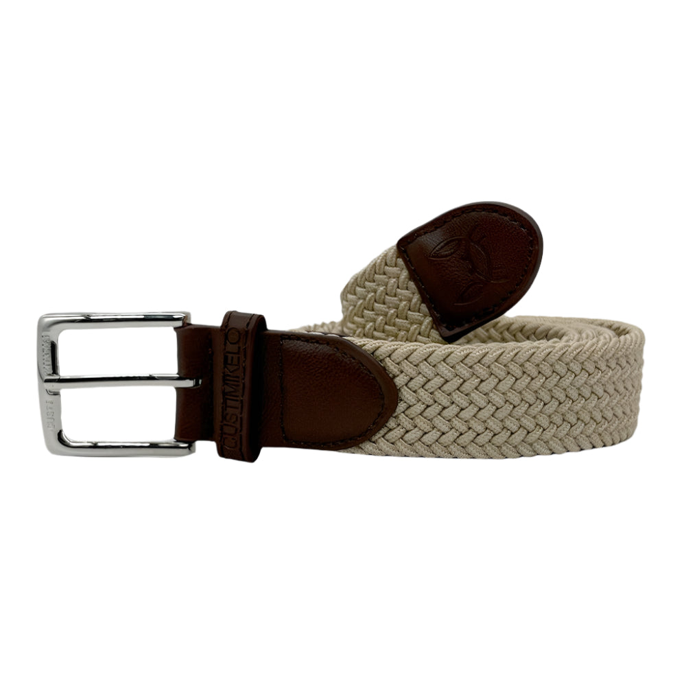 Custi Mikelo Beige Flettet Elastisk Bælte - Bælte fra Custi Mikelo hos The Prince Webshop