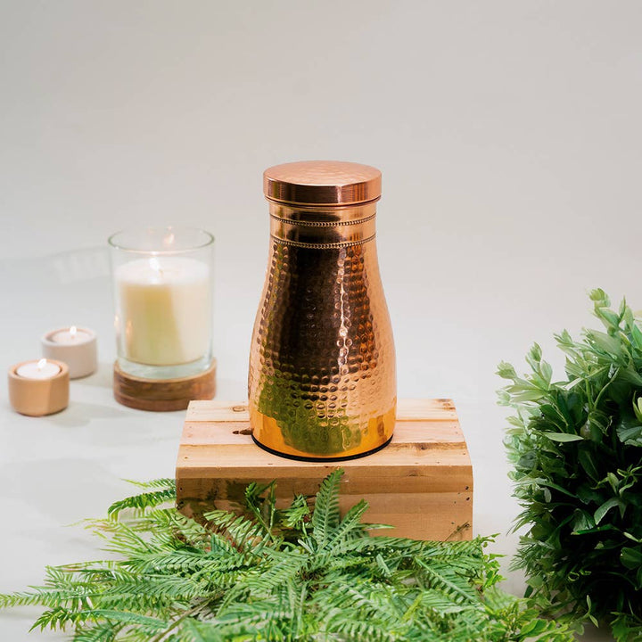 Ren kobberkaraffel hamret ± 950 ml kande