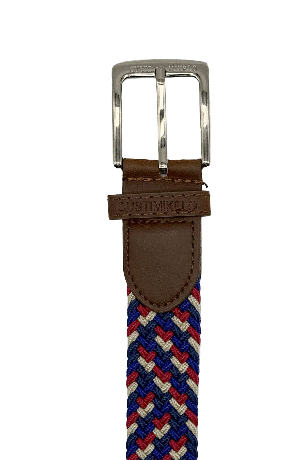 Custi Mikelo Flettet Elastisk Bælte Blå-Rød-Beige | mod 29