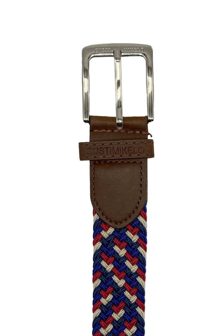 Custi Mikelo Flettet Elastisk Bælte Blå-Rød-Beige | mod 29