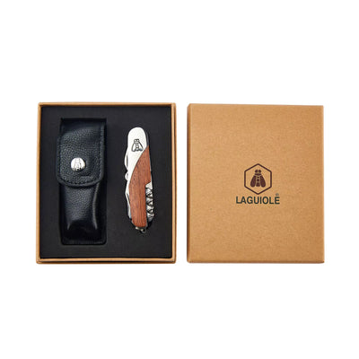 Laguiole Multifunction Pocket Knife with Leather Case