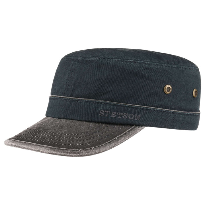 Stetson Two Color Army Cap Cotton Denim Blue - Army Cap fra Stetson hos The Prince Webshop