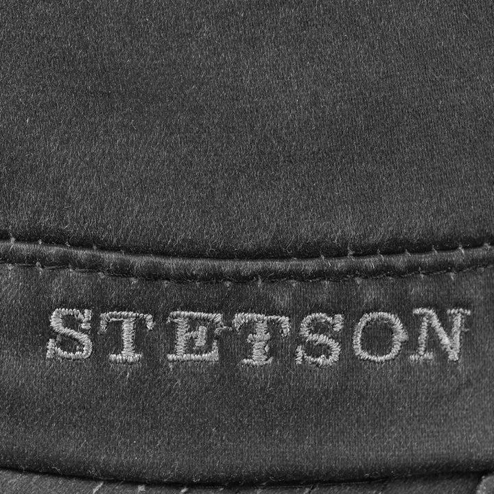 Sort Oilskin Look Stetson Army Cap