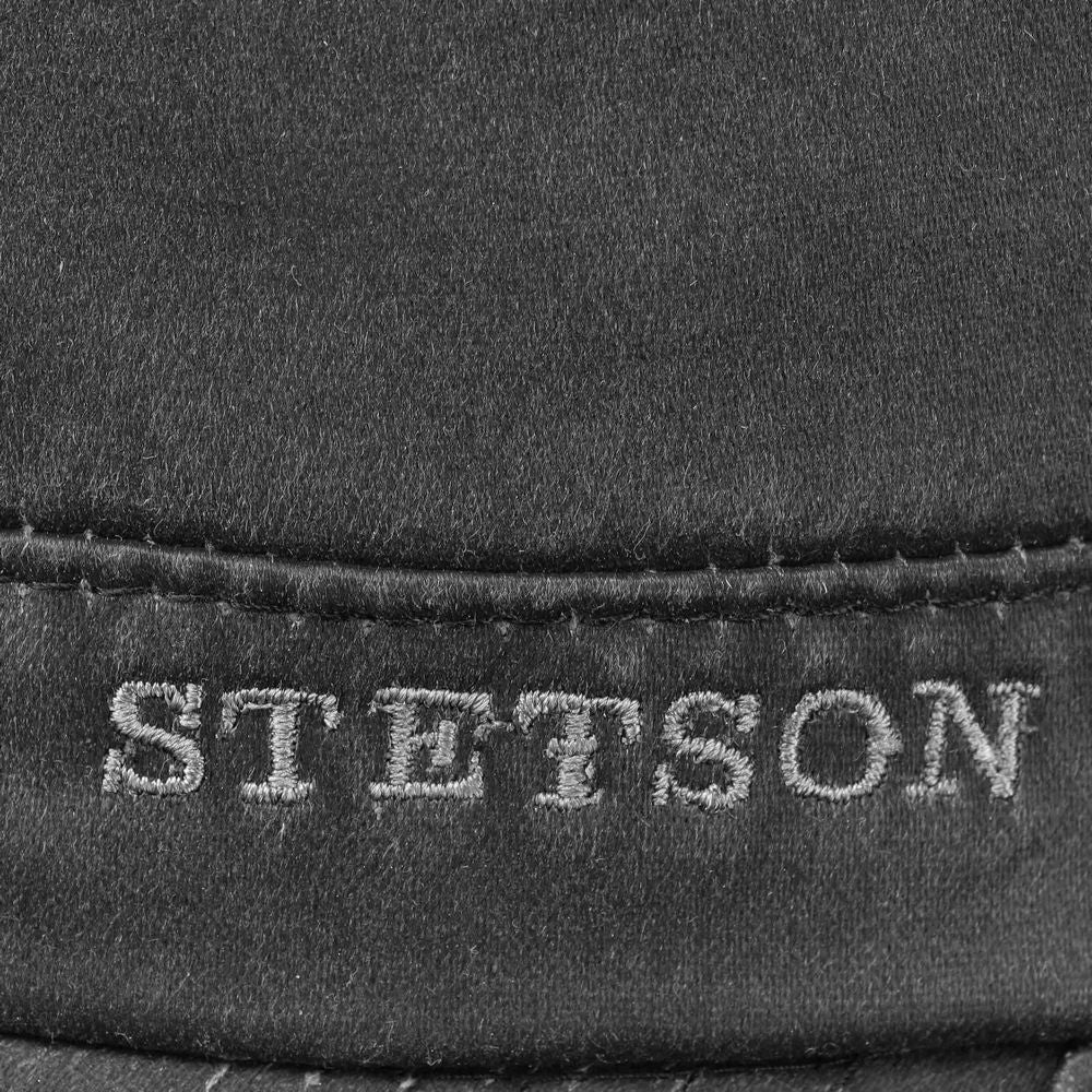 Sort Oilskin Look Stetson Army Cap