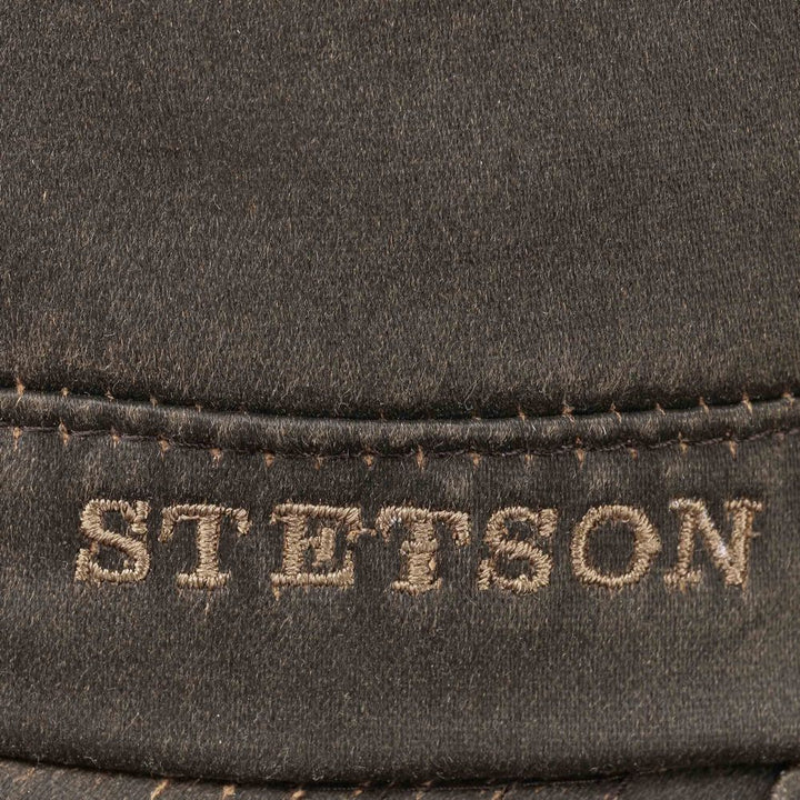 Brun Oilskin Look Stetson Army Cap - Army Cap fra Stetson hos The Prince Webshop