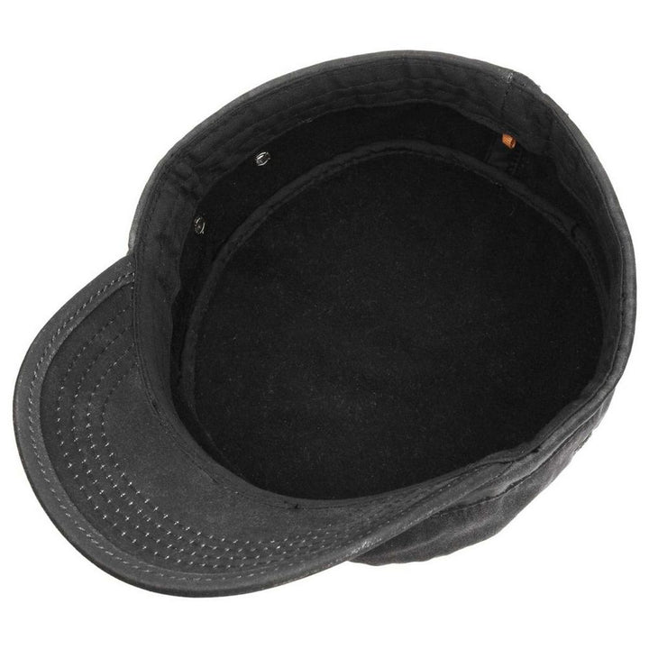 Stetson Oilskin Look Stetson Army Cap med Foer - Sort - Army Cap fra Stetson hos The Prince Webshop