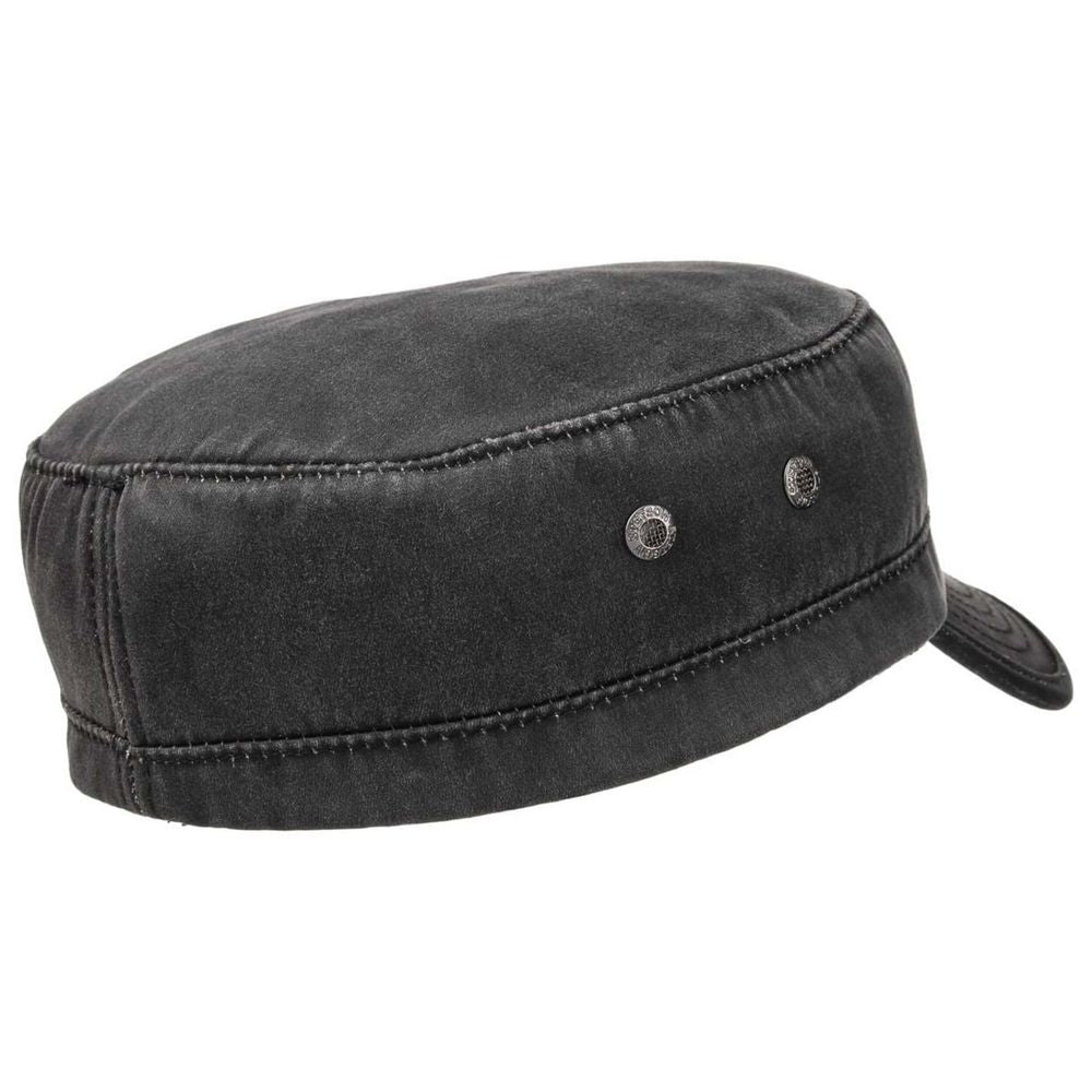 Stetson Oilskin Look Stetson Army Cap with Lining - Black