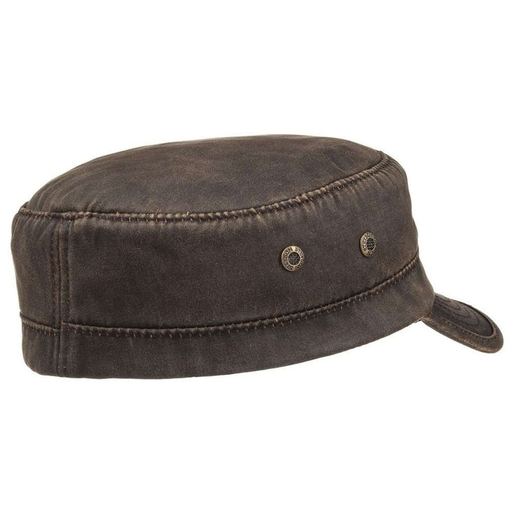 Stetson Oilskin Look Stetson Army Cap med Foer - Brun