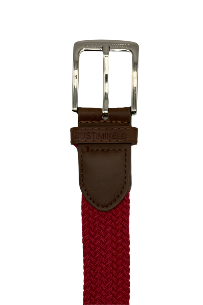 Custi Mikelo Rødt Flettet Elastisk Bælte - Bælte fra Custi Mikelo hos The Prince Webshop