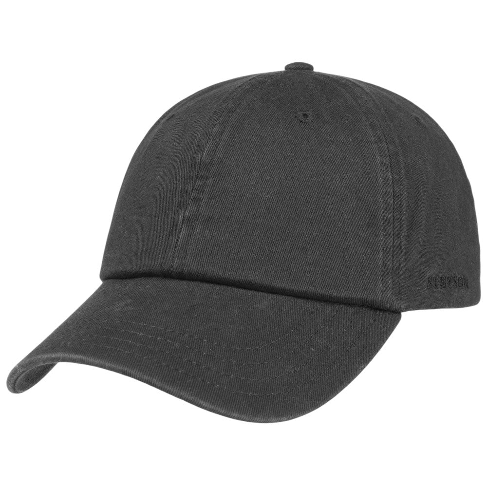 Stetson Baseball Cap Cotton - Ensfarvet Sort - Baseball Cap fra Stetson hos The Prince Webshop