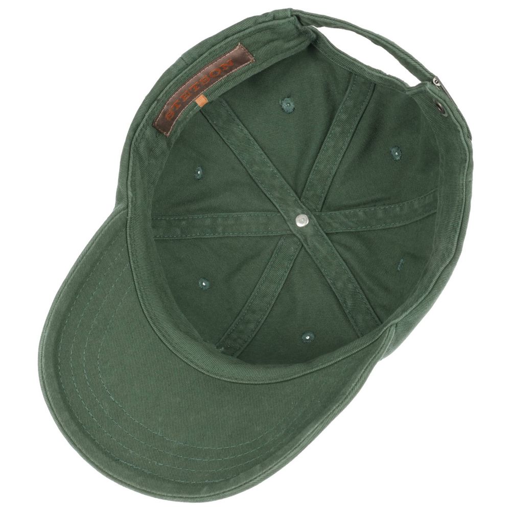 Stetson Baseball Cap Cotton - Ensfarvet Grøn