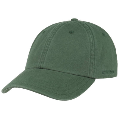 Stetson Baseball Cap Cotton - Ensfarvet Grøn