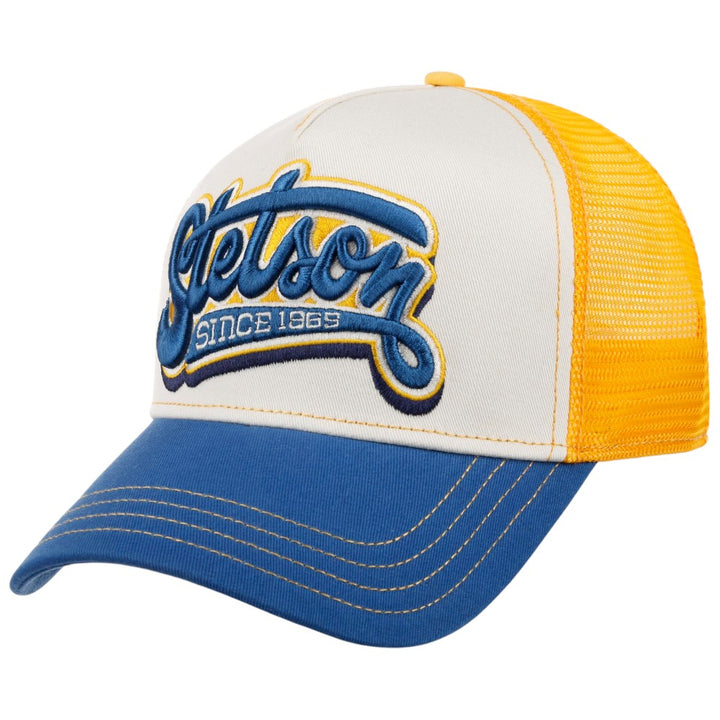 Stetson Lettering Trucker Cap - Blå / Gul - Baseball Cap fra Stetson hos The Prince Webshop