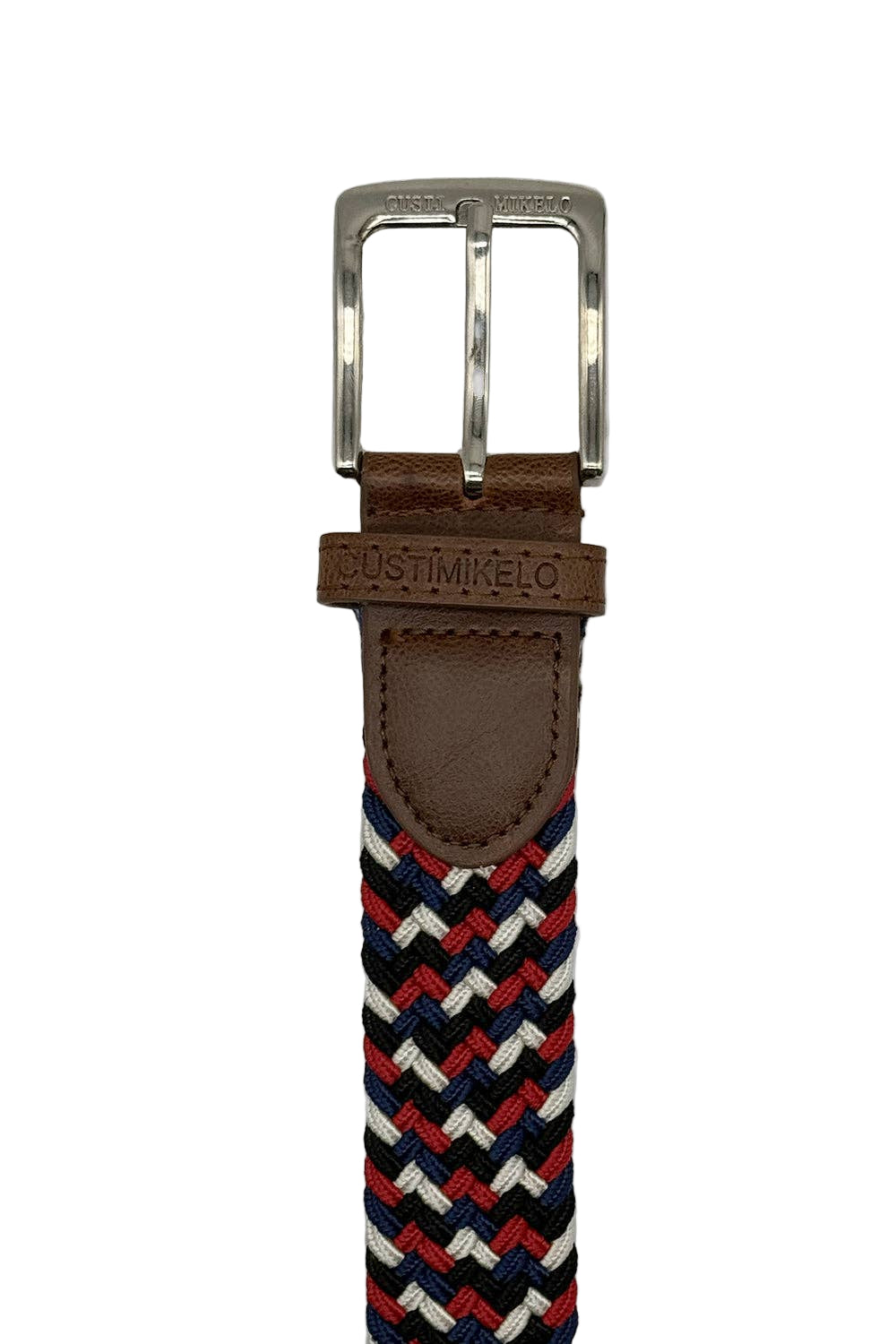 Custi Mikelo Flettet Elastisk Bælte Rød-Beige-Marine | mod 26