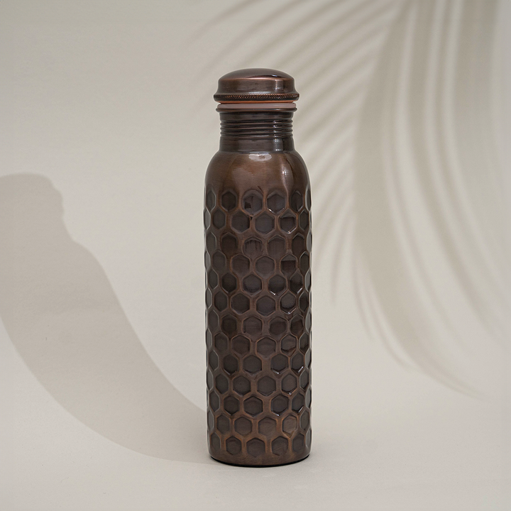 Ren Kobber Vandflaske Diamond Antik - 1 liter - Gave Ide fra Ayurveda Specialist B.V. hos The Prince Webshop