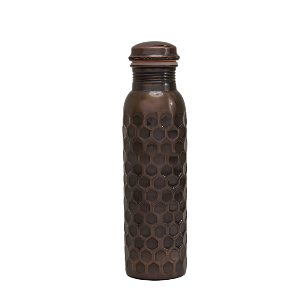 Ren kobber vandflaske diamant antik ± 950 ml (tung)