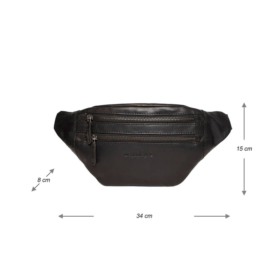 Leather Crossbody Bag - Fanny Pack - Belt Bag - Sort