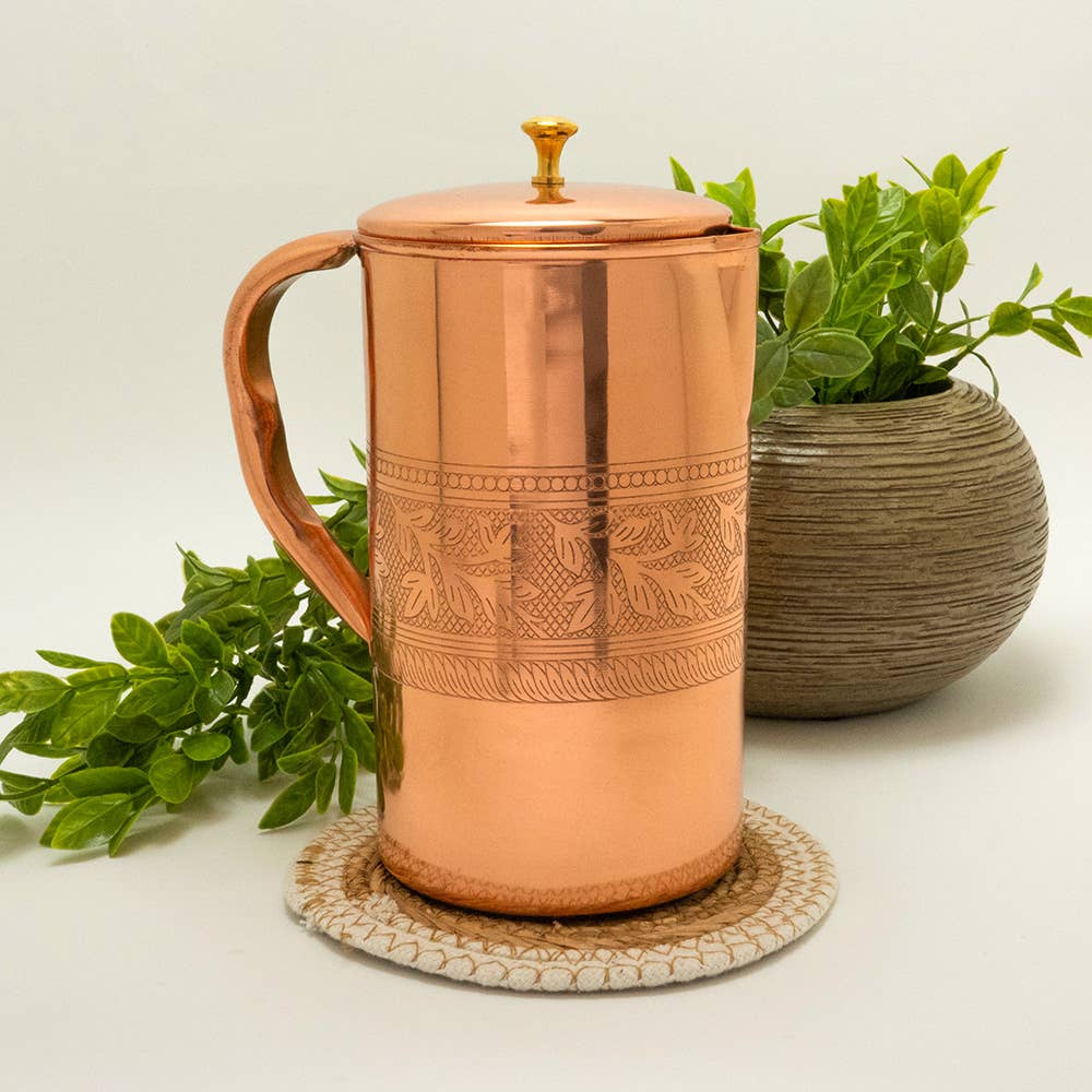 Ren Kobberkande Blomstermønster - 1,5 liter - Bartender Gear fra Ayurveda Specialist B.V. hos The Prince Webshop