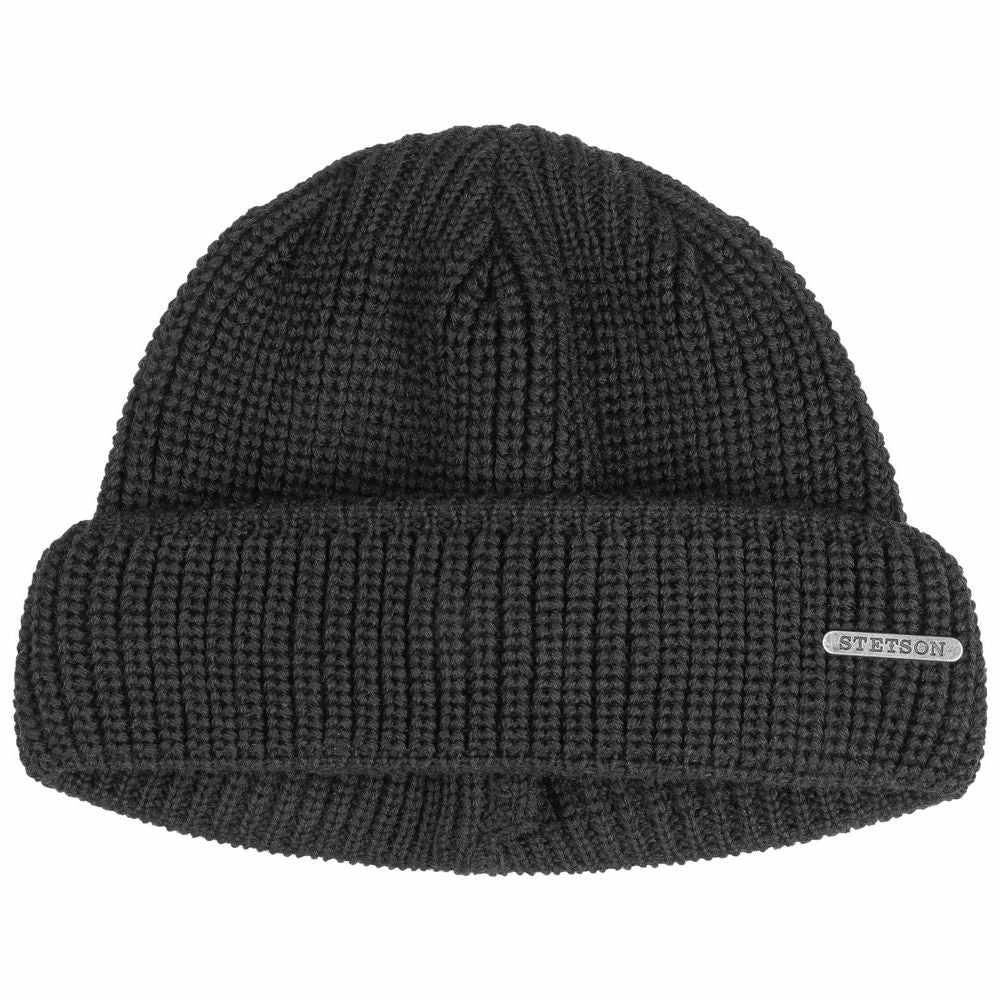 Stetson Docker Style Beanie Hue Sort Merino Uld