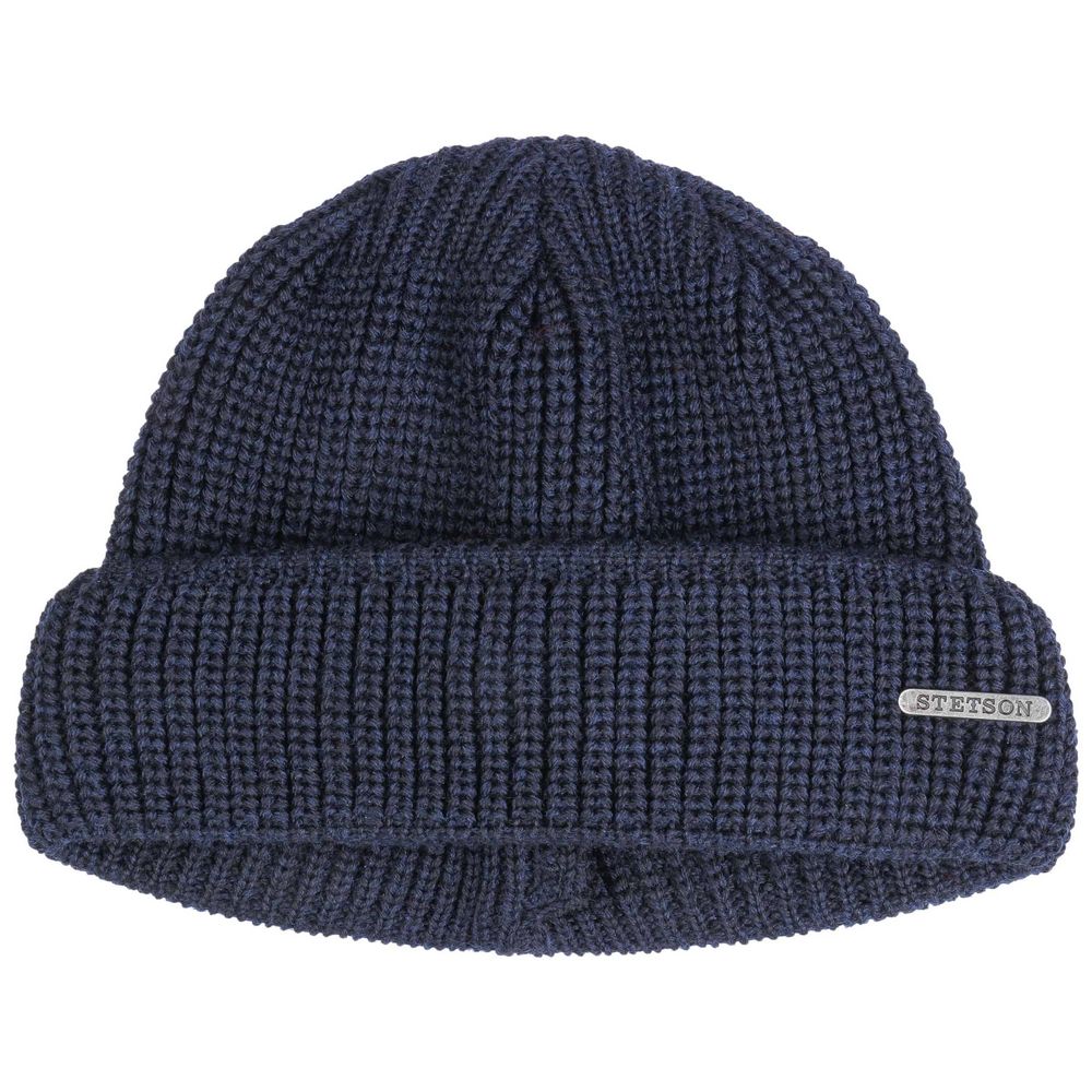 Stetson Docker Style Beanie Hue Navy Merino Uld