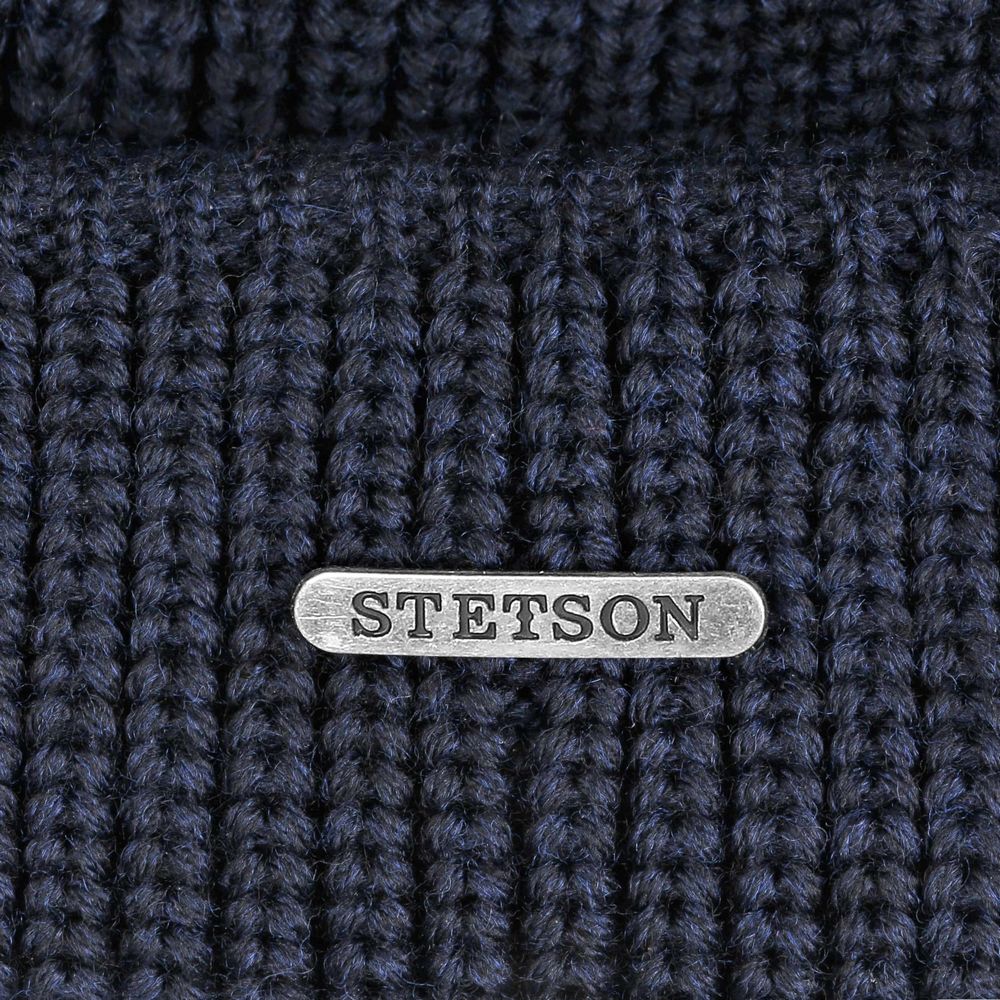 Stetson Docker Style Beanie Hue Navy Merino Wool