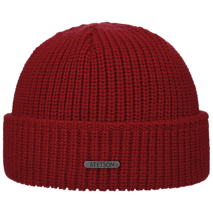 Stetson Docker Style Beanie Hue Rød Merino Uld - Hue fra Stetson hos The Prince Webshop