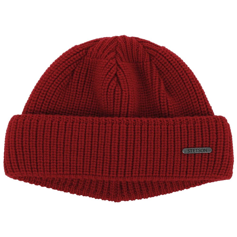 Stetson Docker Style Beanie Hue Rød Merino Uld - Hue fra Stetson hos The Prince Webshop