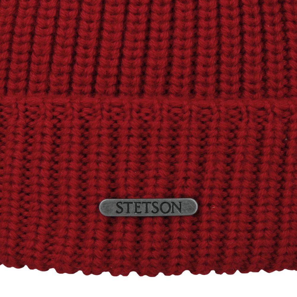 Stetson Docker Style Beanie Hue Rød Merino Uld - Hue fra Stetson hos The Prince Webshop