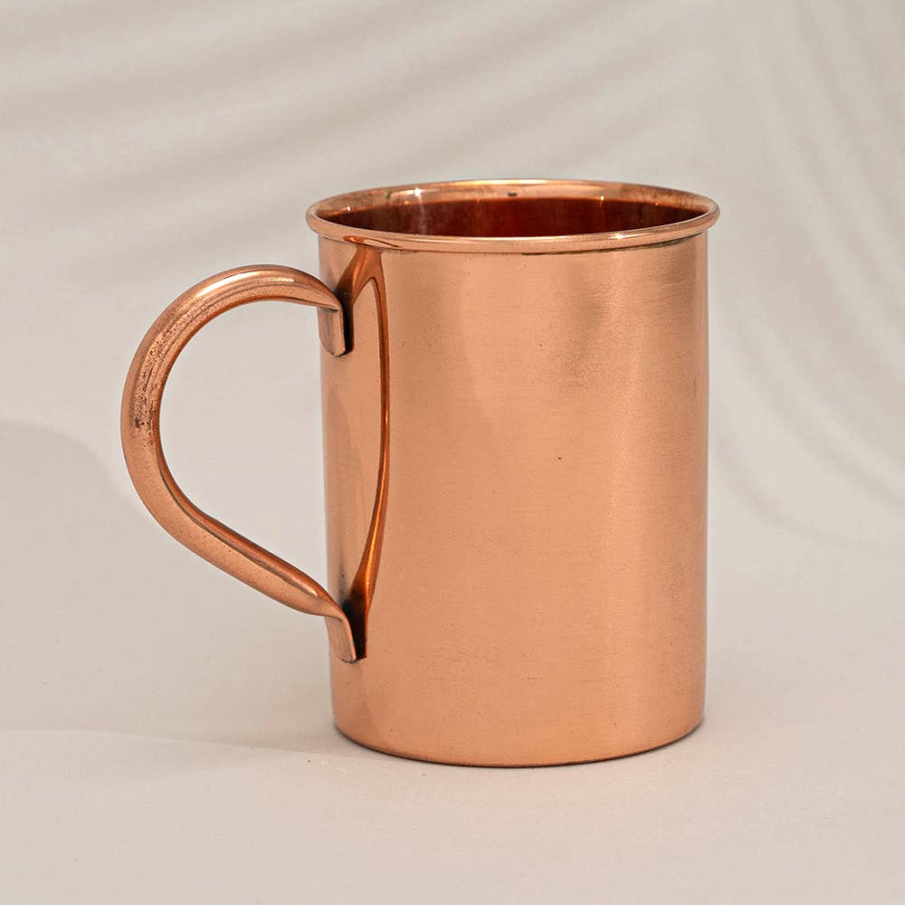 Mule Kobberkrus med Messinghåndtag, glat - 400 ml - Mule Mugs fra Ayurveda Specialist B.V. hos The Prince Webshop