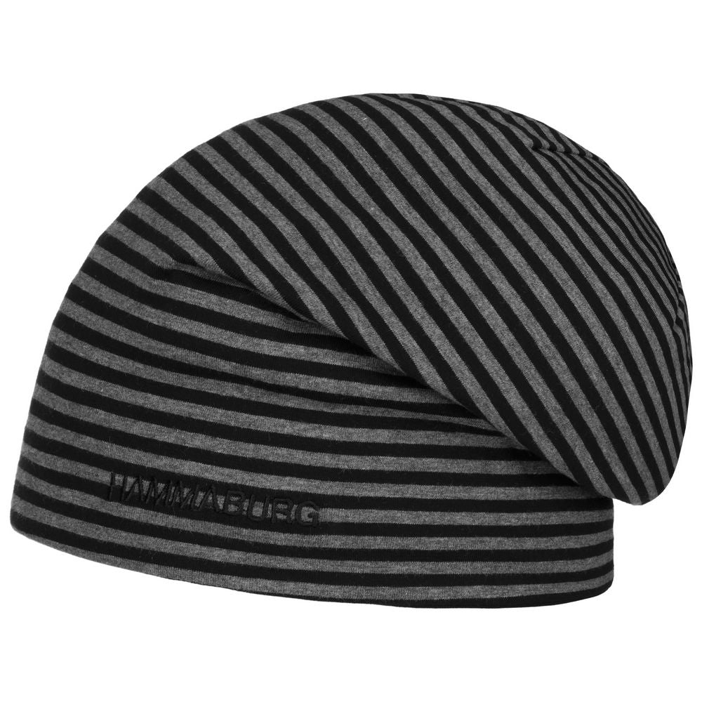 HAMMABURG Long Beanie Reversible Jersey Sort/Stribet