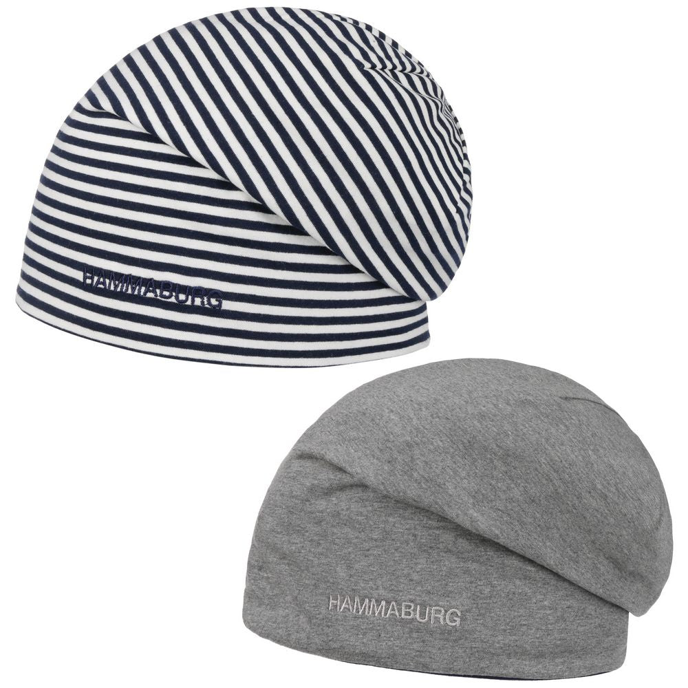 Hammaburg Long Beanie Reversible Jersey Gray/Striped