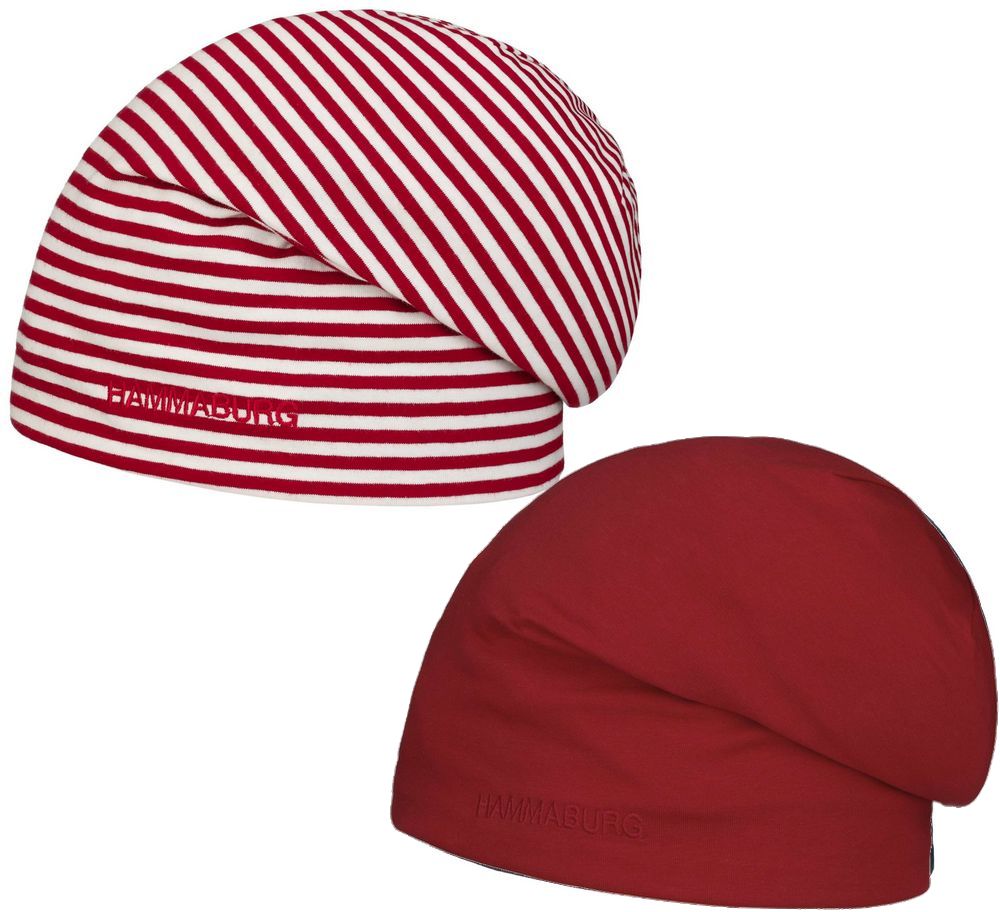 Hammaburg Long Beanie Reversible Jersey Red/Striped