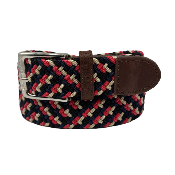 Custi Mikelo Flettet Elastisk Bælte Rød-Beige-Marine | mod 26