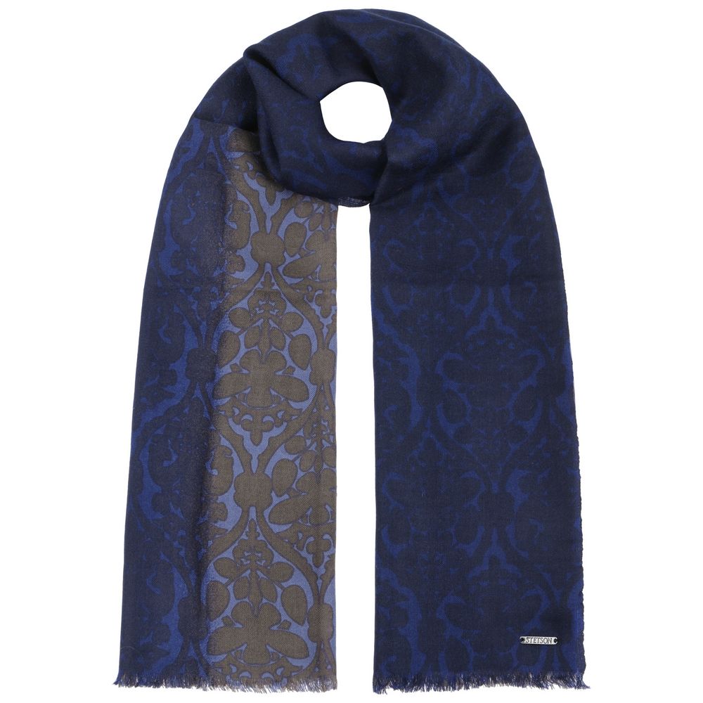 Stetson Scarf Wool Navy Shades - Halstørklæde fra Stetson hos The Prince Webshop