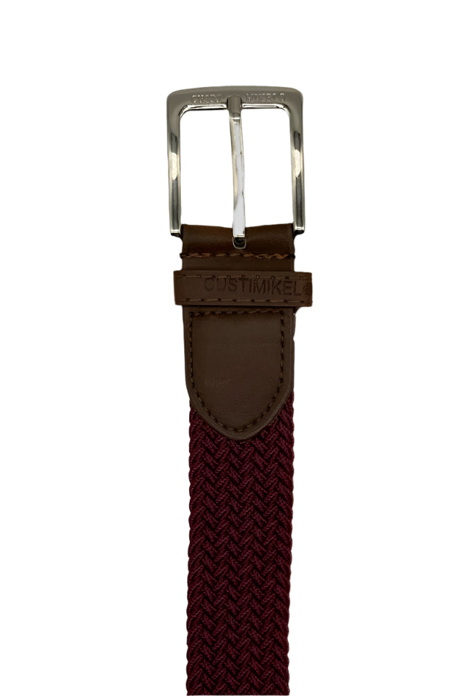 Custi Mikelo Rødbrun Flettet Elastisk Bælte - Bælte fra Custi Mikelo hos The Prince Webshop