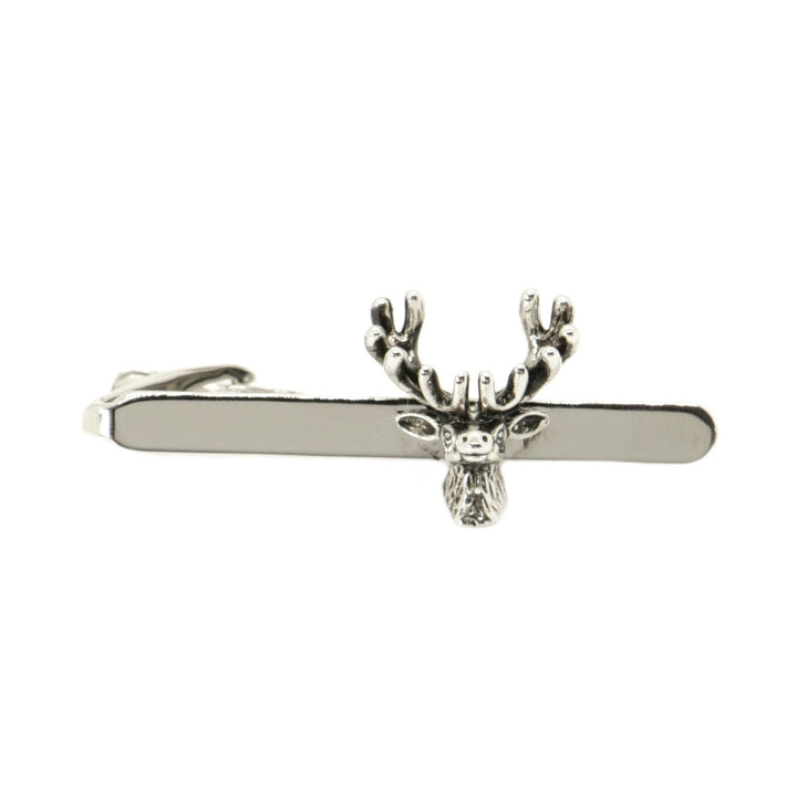 Stags Head Burnished Rhodium Tie Clip - Slipsenål fra David Aster Collection hos The Prince Webshop