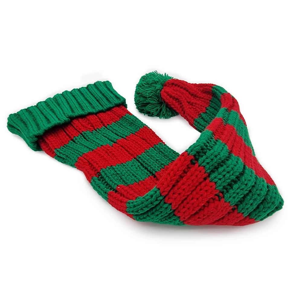 Nissebanden Santa Hat - Classic Rib, Long, Red & Green