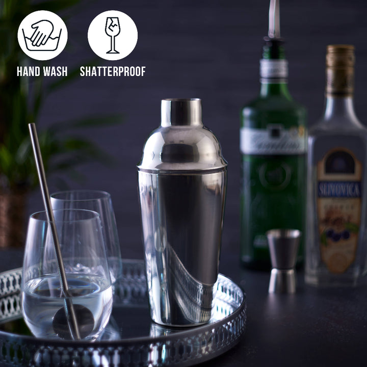 Oak & Steel 10 Deles Rustfrit Stål Cocktail Sæt