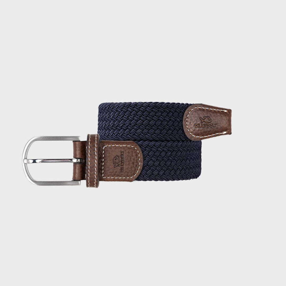 BILLYBELT Navy Blue Woven Elastic Belt - Elastisk Komfort Bælte