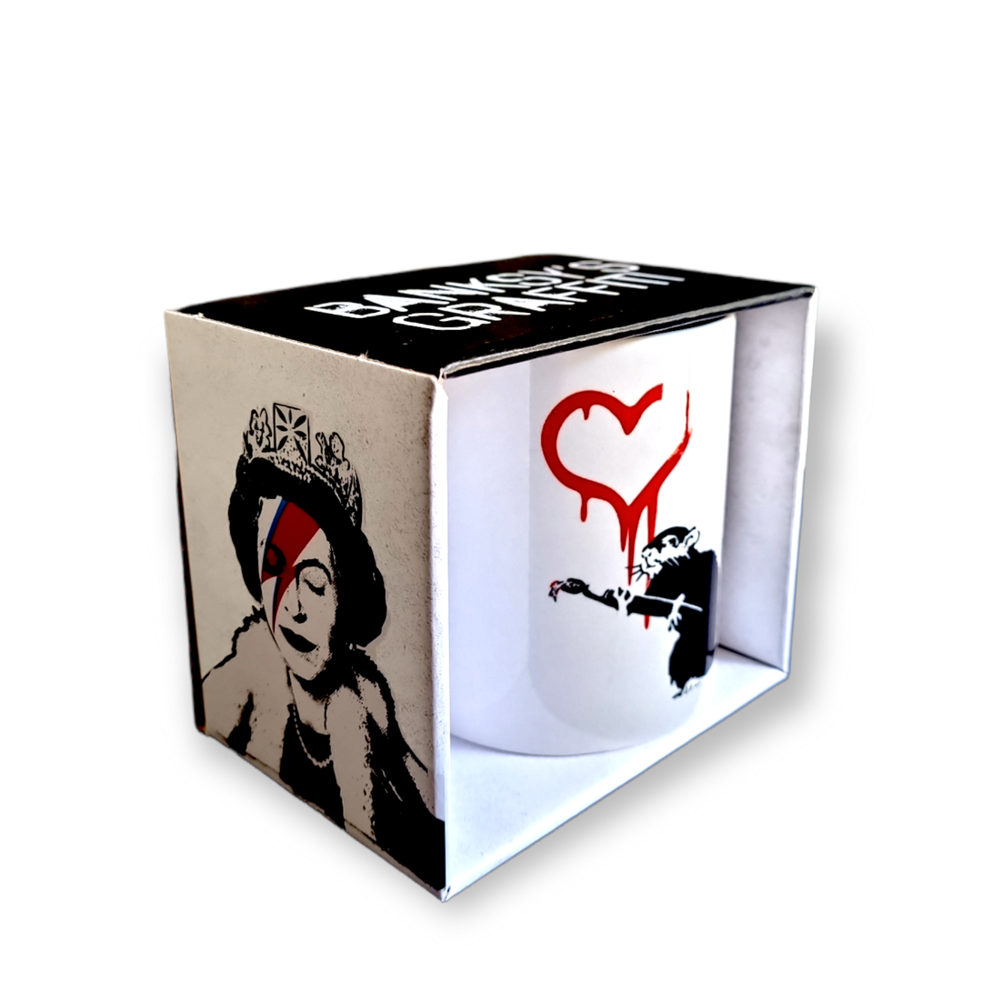 Banksy Ceramic Mug 325ml - Love Rat