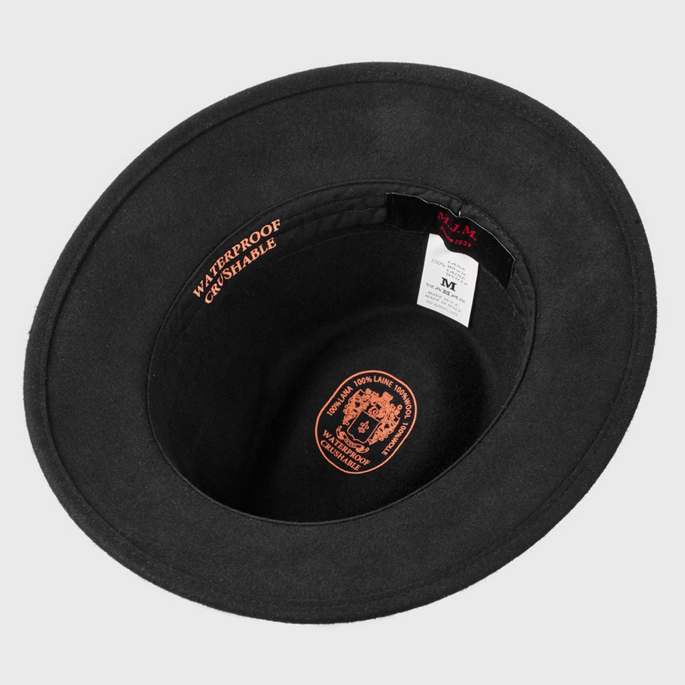 MJM Alberto Fedora Hat - Sort Uldfilt - Waterproof & Crushable