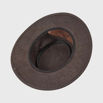 Aussie Bush Cow – Brown Squashable Leather Hat