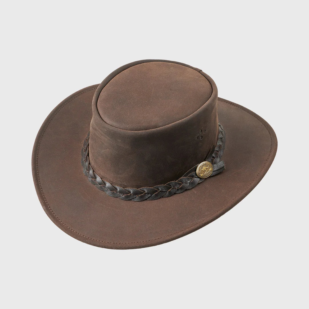 Aussie Bush Cow – Brown Squashable Leather Hat