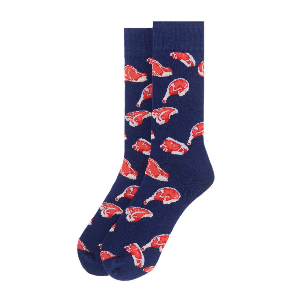 1 par Meat Lovers Novelty Socks - Sjove BØF Strømper - Herre Strømper fra Parquet hos The Prince Webshop