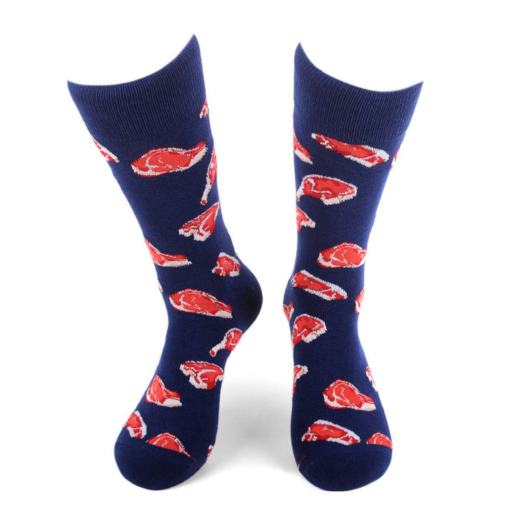 1 par Meat Lovers Novelty Socks - Sjove BØF Strømper - Herre Strømper fra Parquet hos The Prince Webshop