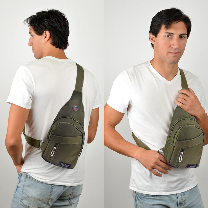 Sporty Olivegreen Crossbody Shoulder Sling Bag