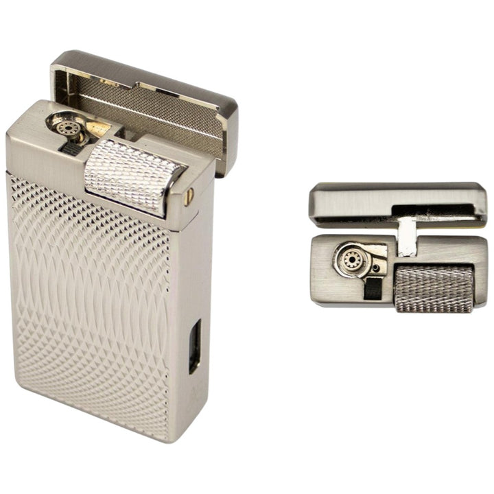 Jean Claude "Jerome" Dual Flame Flint Lighter Silver