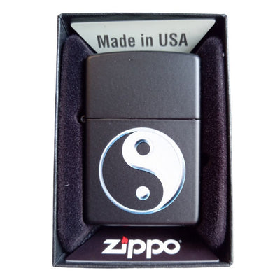 Zippo Lighter Matte Black - Yin Yang