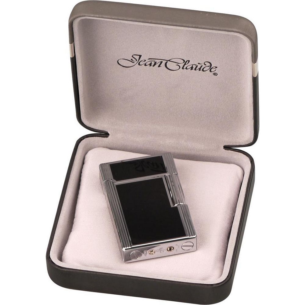 JEAN CLAUDE Flint Lighter DUSTIN - Chrome/Black - Lighter fra Jean Claude hos The Prince Webshop